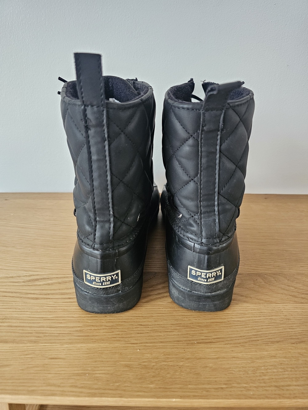 Sperry Top Sider Quilted Black Lace-Up Gosling Duck Boots Size 8 Womens - Picture 4 of 10